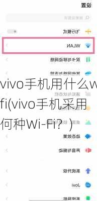 vivo手机用什么wifi(vivo手机采用何种Wi-Fi？)