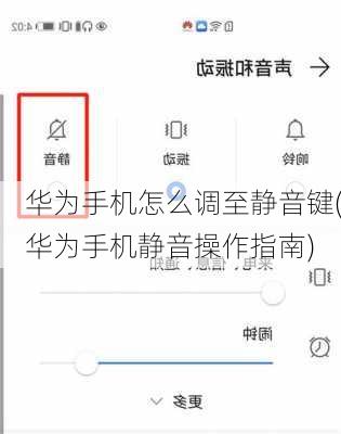 华为手机怎么调至静音键(华为手机静音操作指南)