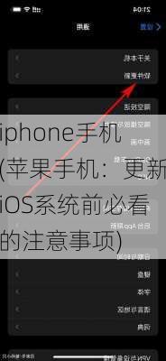 iphone手机(苹果手机：更新iOS系统前必看的注意事项)