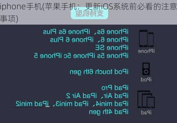 iphone手机(苹果手机：更新iOS系统前必看的注意事项)