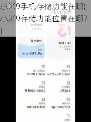小米9手机存储功能在哪(小米9存储功能位置在哪？)