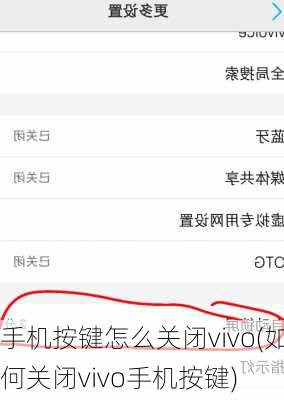 手机按键怎么关闭vivo(如何关闭vivo手机按键)