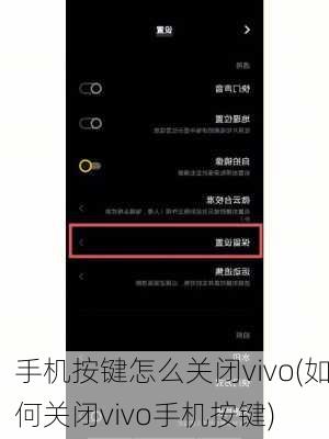 手机按键怎么关闭vivo(如何关闭vivo手机按键)